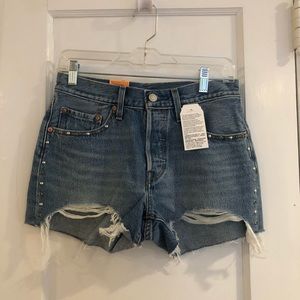Levi’s Jean Cut Off Shorts with Rhinestones NEW